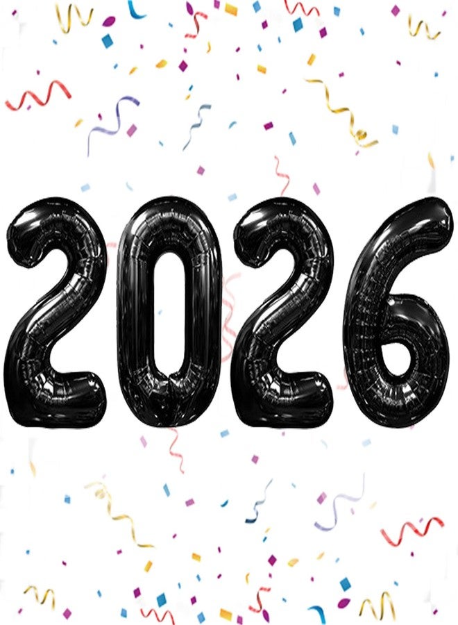 YOUDICT 16 Inch 2026 Balloons Black, Number Balloons 16 Inch, New Years Balloons for 2026 New Years Graduation Decorations Home Office Decoration - Image 1